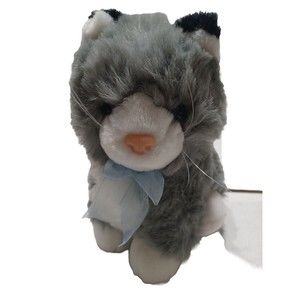 Kitty cat Stuff Animal Vintage Cat Fibers Intended Approx 10” Gray Cat Plush